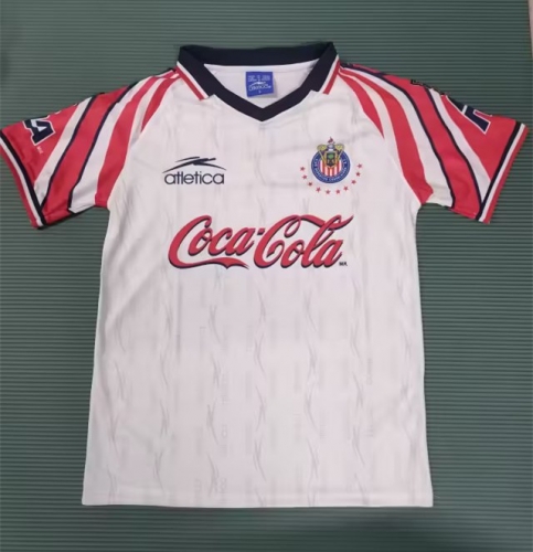 1998-99 Retro Version Deportivo Guadalajara Red & White Thailand Soccer Jersey AAA-2041/811