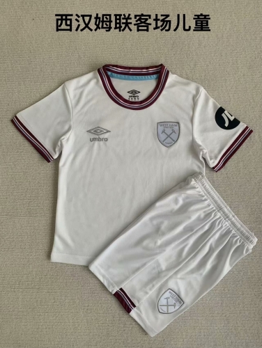 Kids 2023/24 West Ham United Away White Kisd/Youth Soccer Uniform-208