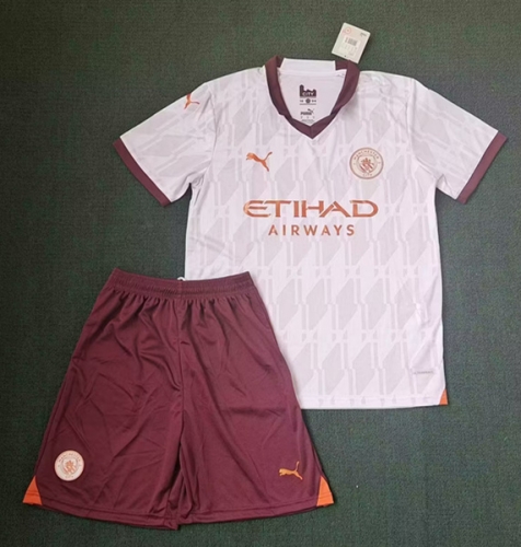 2023/24 Manchester City Away White Soccer Uniform-SKE