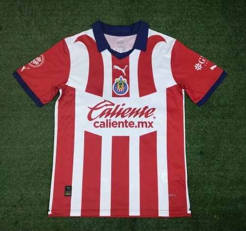 2023/24 Deportivo Guadalajara Home Red & Black Thailand Soccer Jersey AAA-908