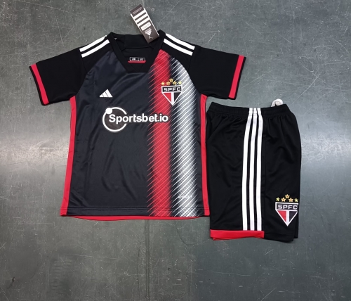 Kids 2023/24 São Paulo FC 2nd Away Red & Black Kids/Youth Soccer Uniform-123/507