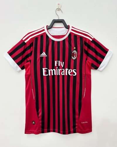 11-12 Retro Version AC Milan Home Red & Black Thailand Soccer Jersey AAA-811