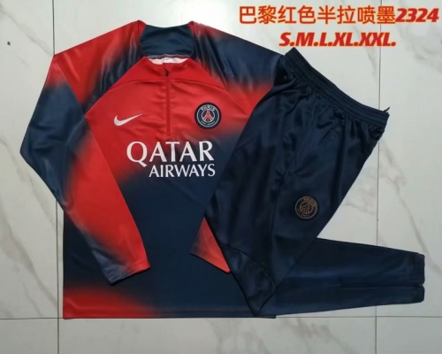 2023/24 Paris SG Red & Royal Blue Thailand Soccer Uniform-815