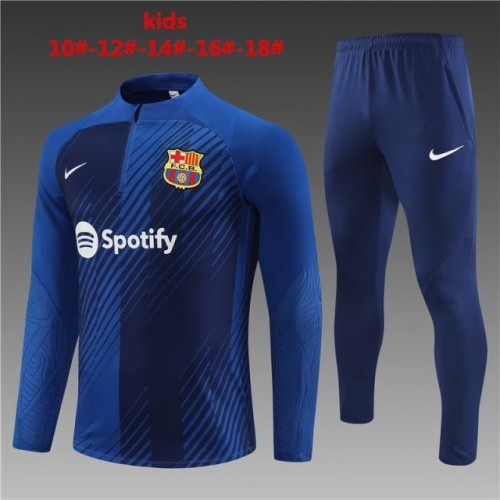 2023/24 Barcelona Royal Blue Kids/Youth Thailand Soccer Tracksuit Uniform-801/GDP