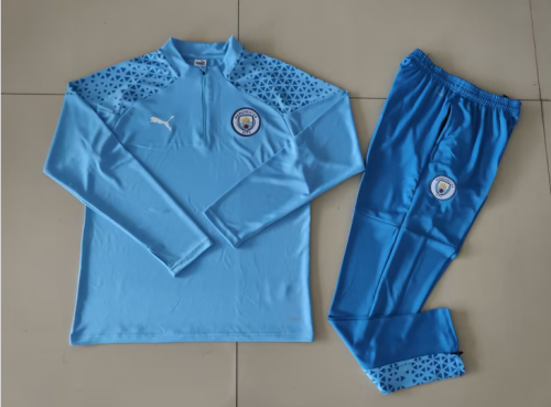 2023/24 Manchester City Blue Thailand Tracksuit Uniform-GDP