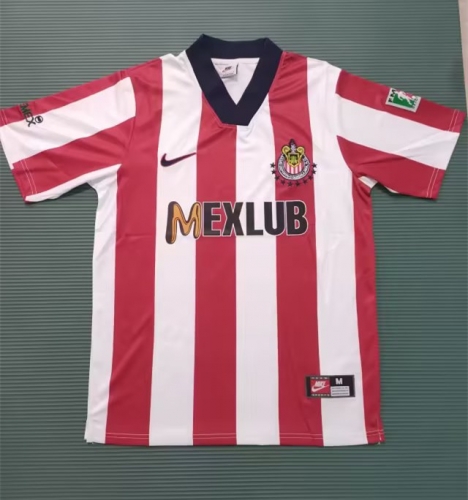 96-97 Retro Version Deportivo Guadalajara Home Red & White Thailand Soccer Jersey AAA-811