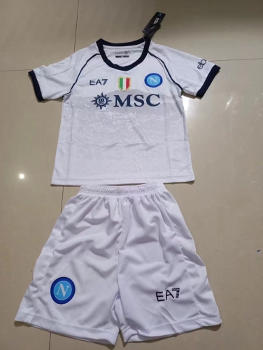 Kids 2023-24 Napoli Away White  Kids/Youth Soccer Uniform-2149/SKE/507