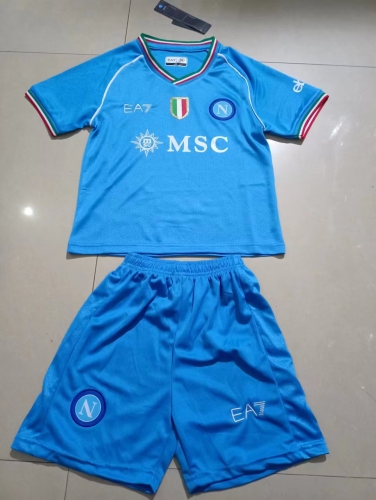 Kids 2023-24 Napoli Home Blue Kids/Youth Soccer Uniform-2146/507