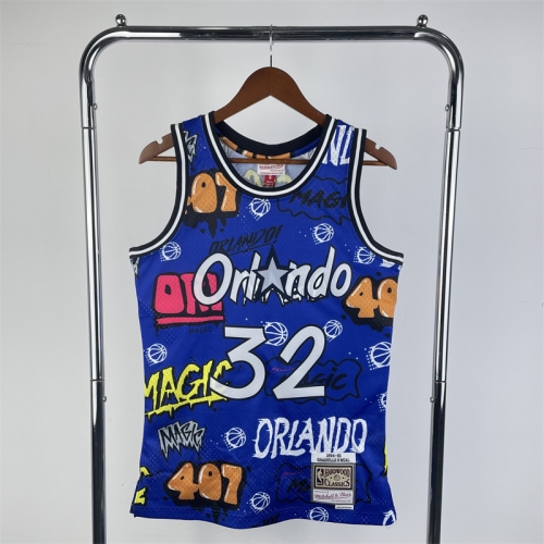 MN Hot Press SW 94-95 Retro NBA Orlando Magic Blue #32 Jersey-311