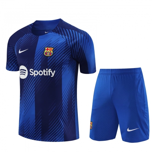 2023/24 Barcelona Blue & Black Thailand Soccer Training Uniform-418