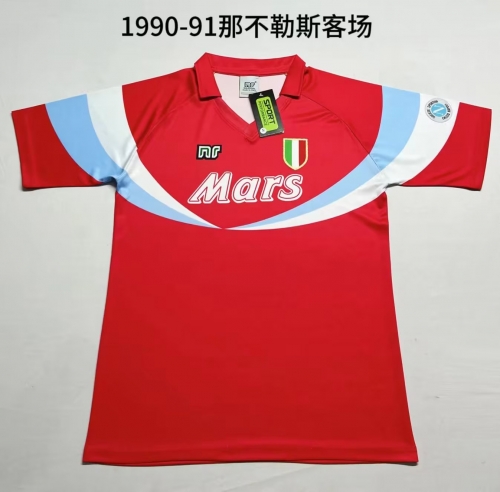 90-91  Retro version Napoli Red Thailand Soccer Jersey AAA-709