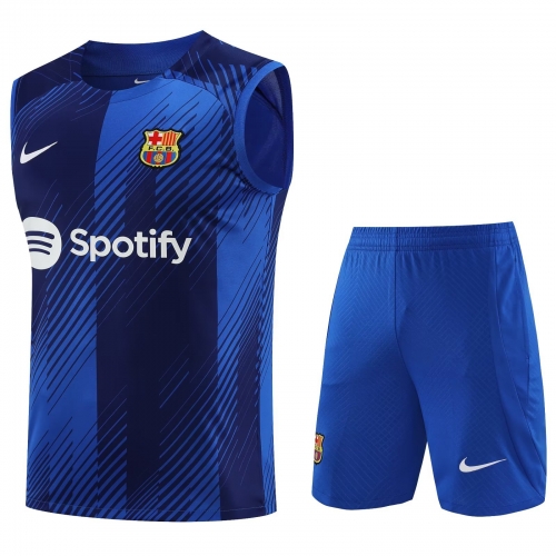 2023/24 Barcelona Blue & Black Thailand Soccer Training Vest Uniform-418