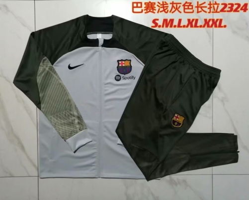 2023/24 Barcelona Gray Kids/Youth Thailand Soccer Jacket Uniform-815