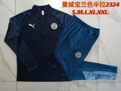 2023/24 Manchester City Royal Blue Thailand Tracksuit Uniform-815