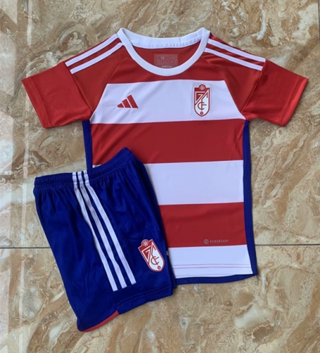 2023/24 Granada CF Home Red & White Youth/Kids Soccer Uniform-2173