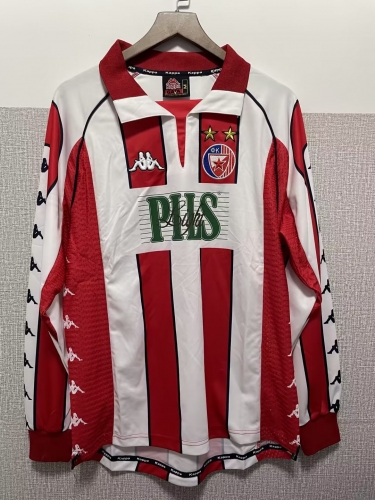 1999-01 Retro Version Red Star  Home Red Thailand Soccer Jersey AAA-2011