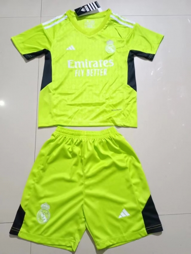 Kids 2023/24 Real Madrid Goalkepeer Green Kids/Youth Soccer Uniform-507