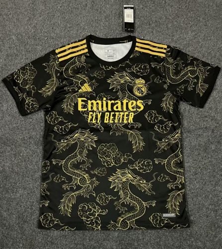 2023-24 Real Madrid Black & Gold Thailand Soccer Jersey AAA-709/47