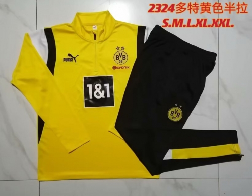 2023/24 Borussia Dortmund Yellow Soccer Tracksuit Uniform-815