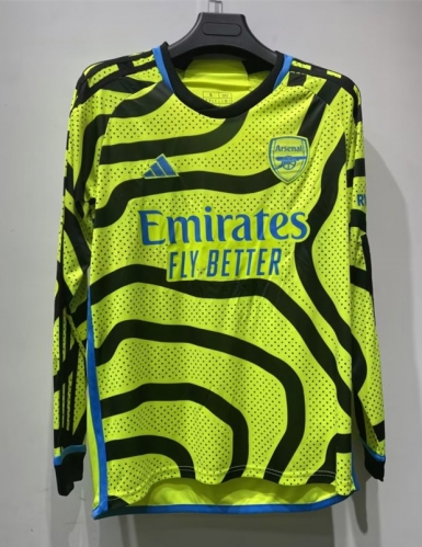 2023/24 Arsenal Away Green LS Thailand Soccer Jersey AAA-410