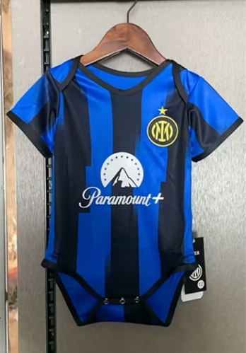 (Size 9/12) 2023/24 Inter Milan Home Black & Blue Baby Soccer Uniform-308