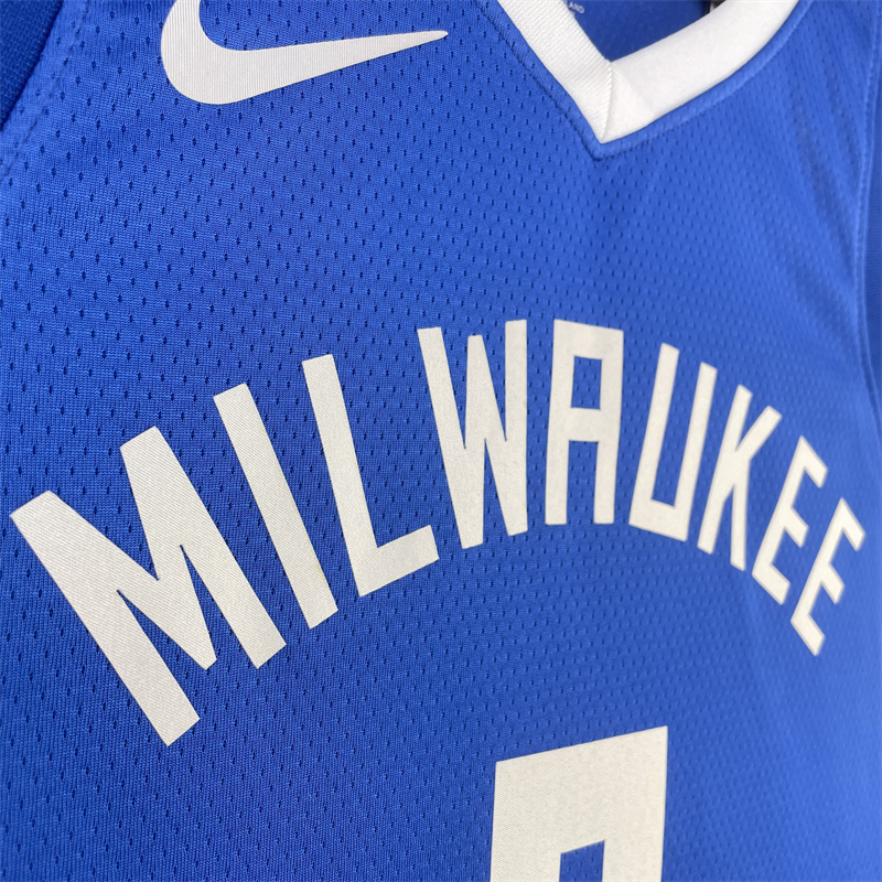 2023 Season City Version NBA Milwaukee Bucks Blue #0 Jersey-311