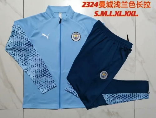 2023/24 Manchester City Blue Soccer Jacket Uniform-815