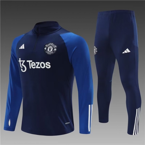 2023/24 Manchester United Royal Blue Thailand Tracksuit Uniform-801