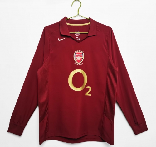 2005-2006 Arsenal Home Red LS Thailand Soccer Jersey AAA-710/601