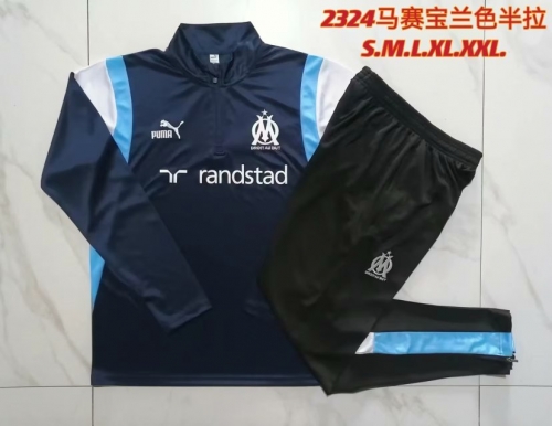 2023/24 Olympique Marseille Royal Blue Kids/Youth Jacket Uniform-815