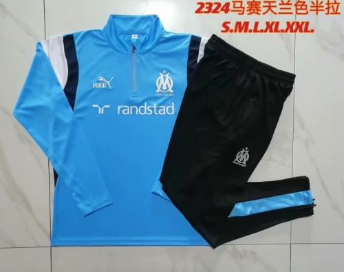 2023/24 Olympique Marseille Sky Blue Kids/Youth Jacket Uniform-815