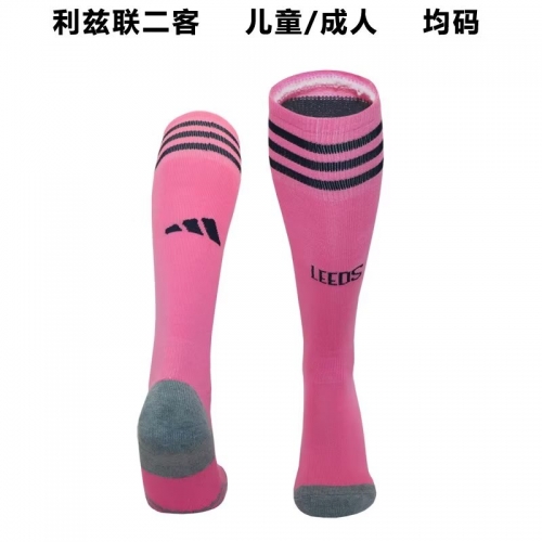 2023/24 Leeds United 2nd Away Pink Thailand Soccer Socks