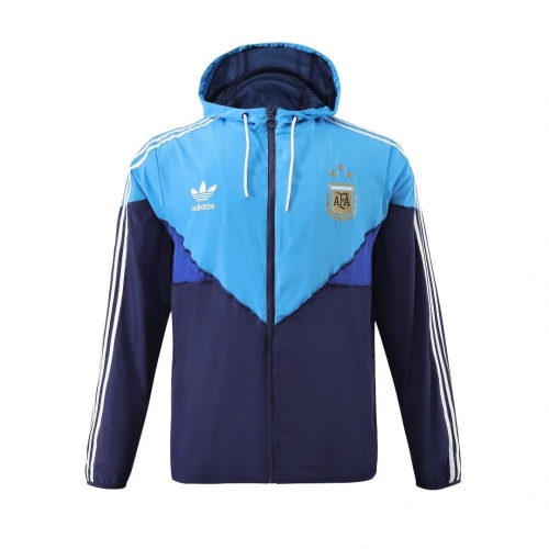 2023-24 Argentina Blue Windbreaker Hoodies Top-703