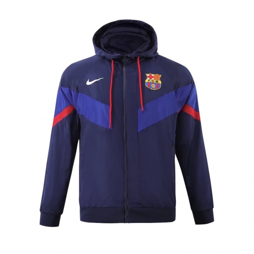 2023/24 Barcelona Blue & Purple Thailand Soccer Windbreaker With Hat-703/GDP