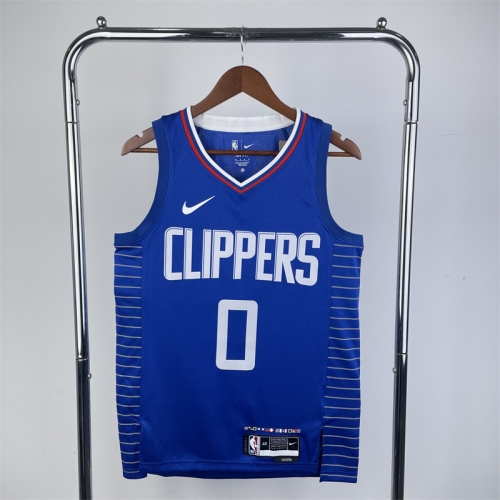 2023 Season Los Angeles Clippers NBA Awy Blue #0 Jersey-311