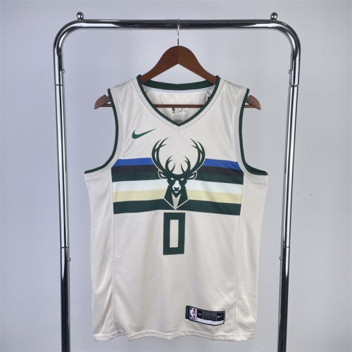 2019 Season NBA Milwaukee Bucks Home Green & White #0 Jersey-311