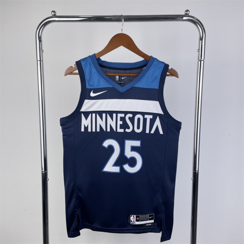 2023 Season NBA Minnesota Timberwolves Away Blue #25 Jersey-311