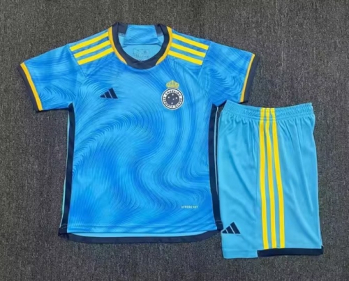 2023/24 Cruzeiro EC 2nd Away Blue Kids/Youth Soccer Uniform-A/23