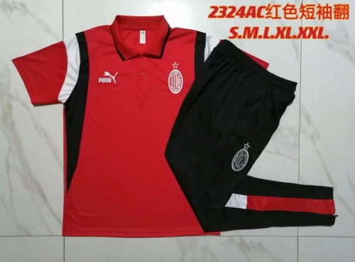 2023/24 AC Milan Red Thailand Polo Uniform-815