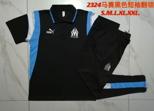 2023/24 Olympique de Marseille Black Thailand Polo Uniform-815