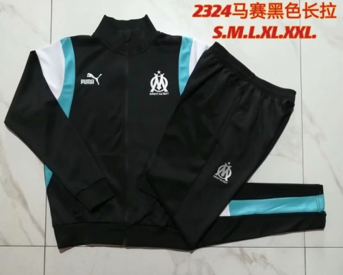 2023/24Olympique Marseille Black Jacket Uniform-815