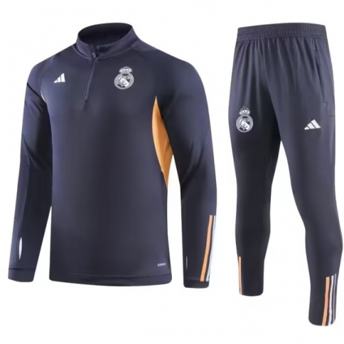 2023/24 Real Madrid Cyan Kids/Youth Soccer Tracksuit Uniform-GDP