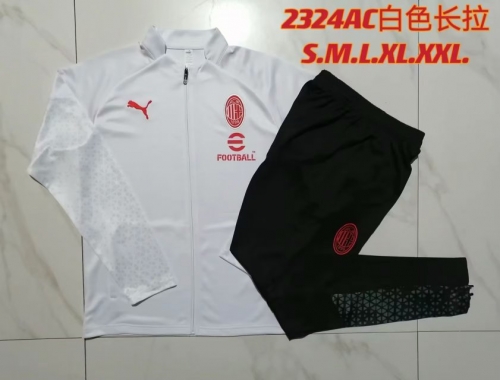 2023/24 AC Milan White Soccer Jacket Uniform-815