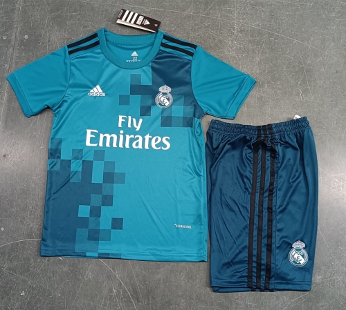 Kids 17-18 Real Madrid 2nd Away Blue Kids/Youth Soccer Uniform-123/811