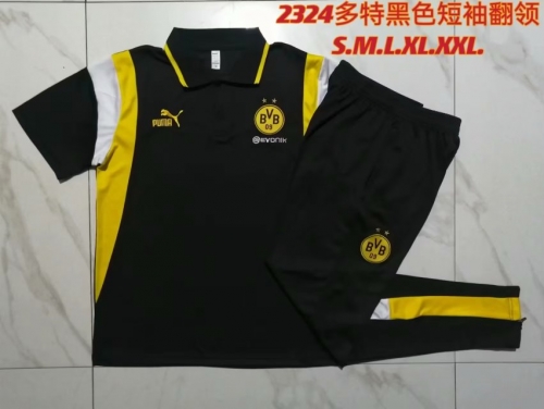 2023/24 Borussia Dortmund Black Thailand Polo Uniform-815