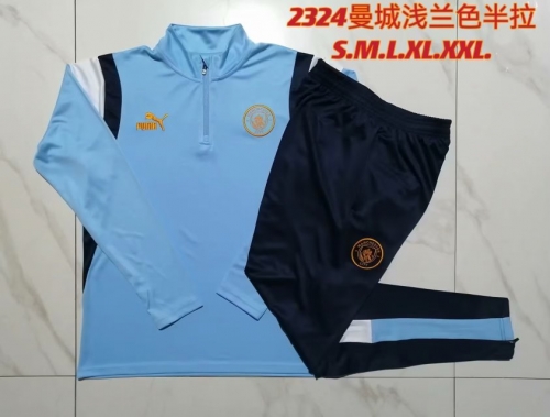 2023/24 Manchester City Blue Thailand Tracksuit Uniform-815