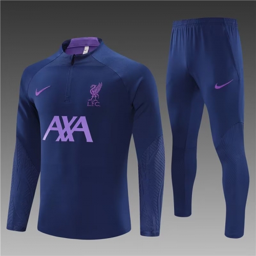 2023/24 Liverpool Blue & Purple Soccer Tracksuit Uniform-801