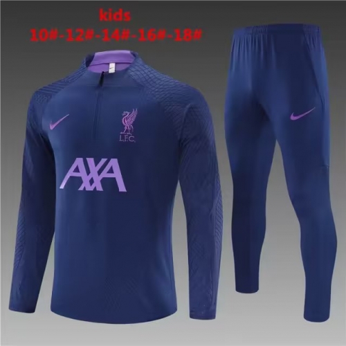 Player Version Kids 2023/24 Liverpool Light Gray Kids/Youth Soccer Tracksuit Uniform-801