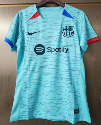 2023/24 Barcelona 2nd Away Blue Thailand Women Soccer Jersey AAA-JJ