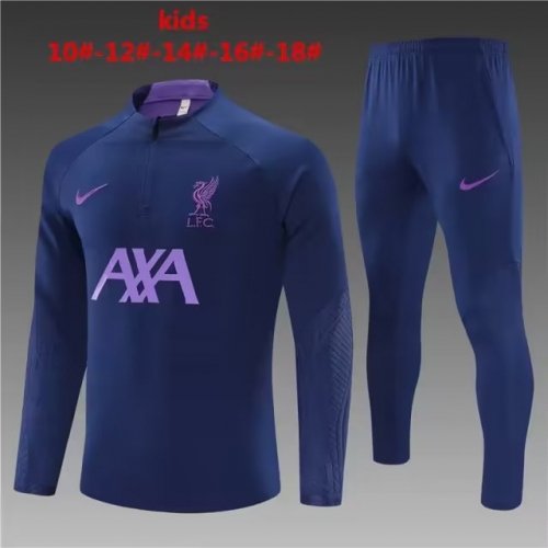 2023/24 Liverpool Light Gray Kids/Youth Soccer Tracksuit Uniform-801